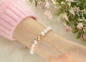 Bransoletka z białych pereł 8 mm – złoto 585  Luksusowa elegancja  B BZ17-7,5B (3).jpg